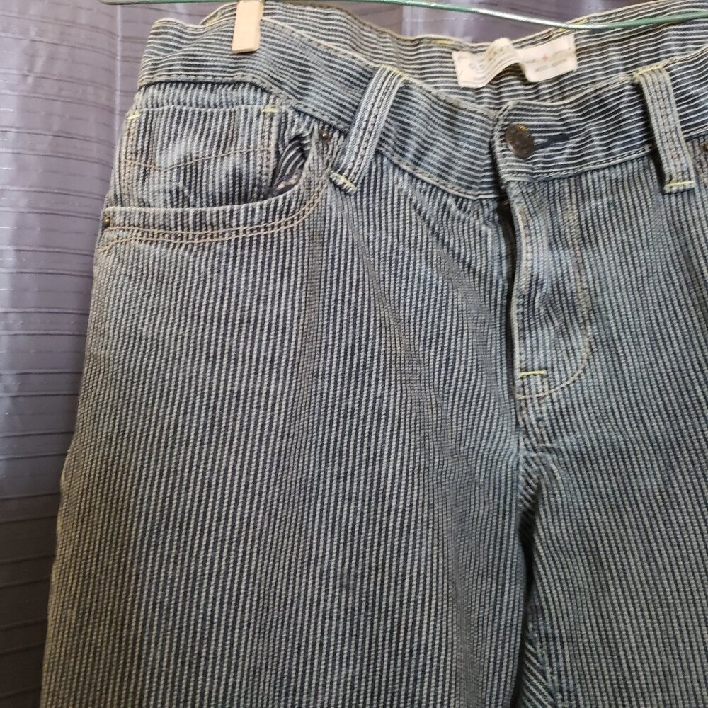 Old Navy Denim Jeans- Train Conductor stripes- Navy & White